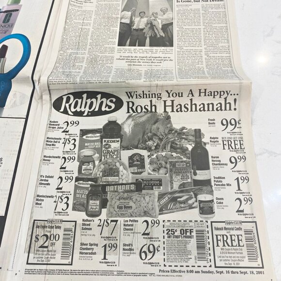 Los Angeles Times September 16, 2001 Vintage Newspaper - Picture 10 of 12